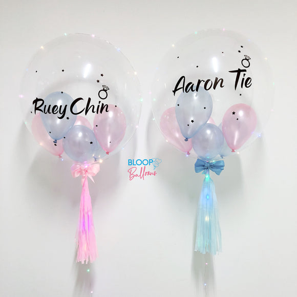 Wedding Couple 24'' Customised Led Bubble Balloon 