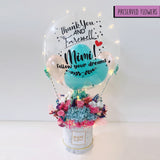 24 ''Personalised Hot Air Balloon Preserved Flower Box