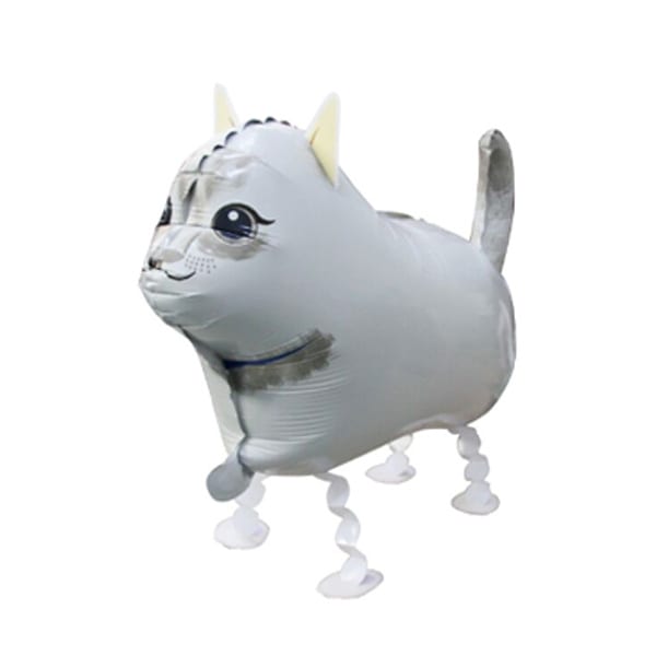 Walking Pet Animal Balloon - White Cat