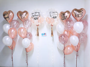 2 x 24'' personalised balloon with 4 bouquets of 7 balloons 